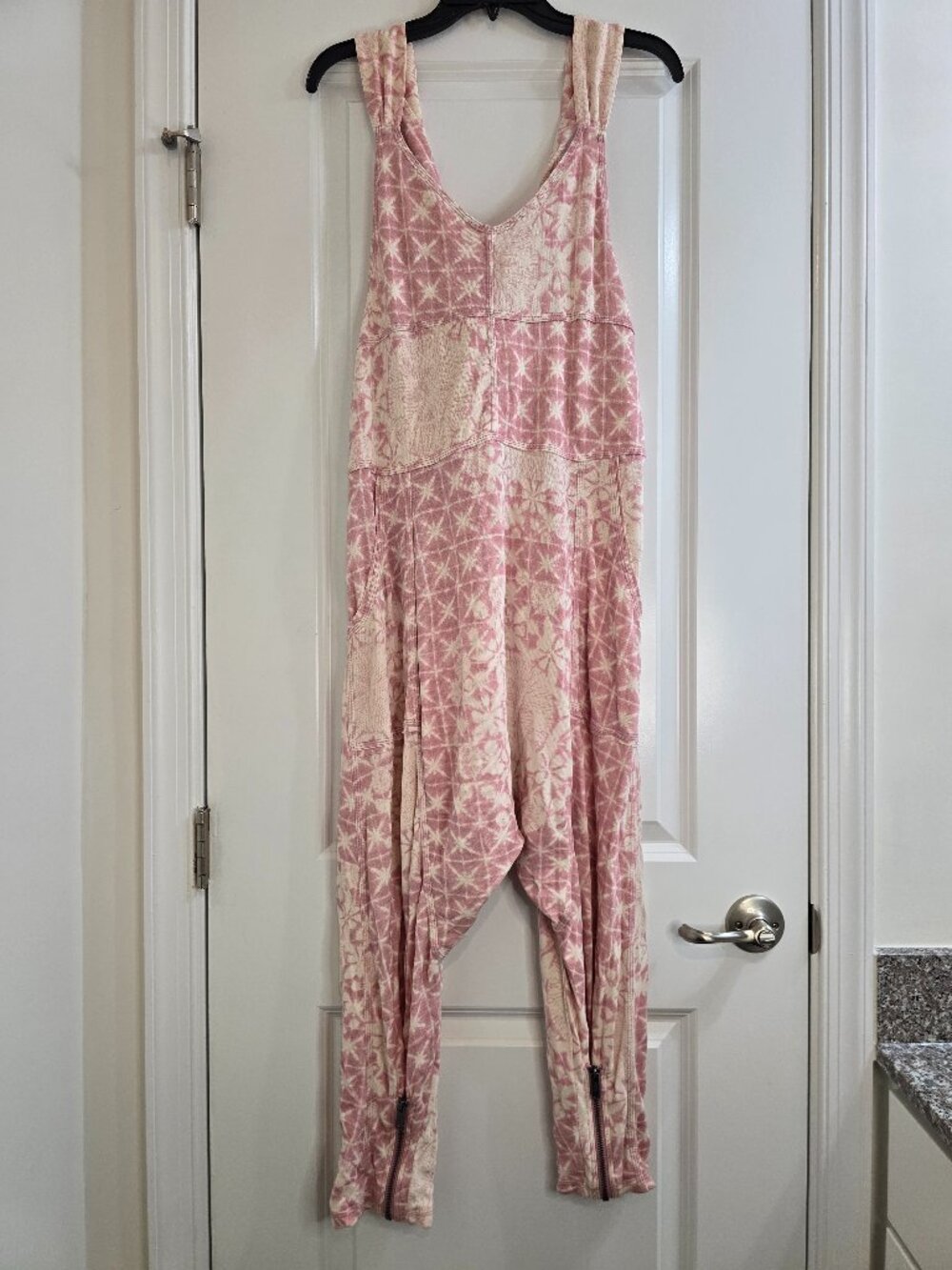 Free People Movement High Tide Jumpsuit  - Pink Geometric Pattern